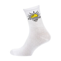 Акція на Шкарпетки жіночі Siela RT1322-065 Positivity високі, спортивні, білі, розмір 39-42 від Eva