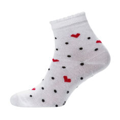 Акция на Шкарпетки жіночі Siela RT1312-019 високі, білі з рюшами та сердечками, розмір 36-39 от Eva