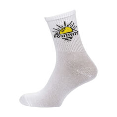 Акция на Шкарпетки чоловічі Modna Zona RT1322-065 Positivity високі, спортивні, білі, розмір 39-42 от Eva
