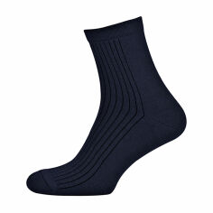 Акция на Шкарпетки чоловічі Modna Zona RT1311-062 середні, класичні, в рубчик, сині, розмір 39-42 от Eva