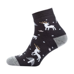 Акция на Шкарпетки жіночі Siela RT1212-100 високі, класичні, махрові, темно-сірі з оленями, розмір 36-39 от Eva