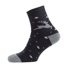 Акция на Шкарпетки жіночі Siela RT1212-075 високі, махрові, темно-сірі з оленем, розмір 36-39 от Eva