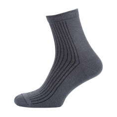 Акція на Шкарпетки чоловічі Modna Zona RT1311-062 середні, класичні, в рубчик, сірі, розмір 43-46 від Eva