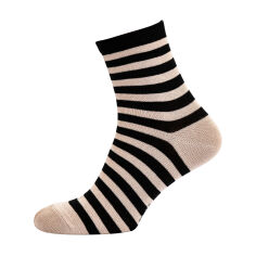 Акция на Шкарпетки жіночі Siela RT1312-147 високі, чорно-бежеві в смужку, розмір 36-39 от Eva