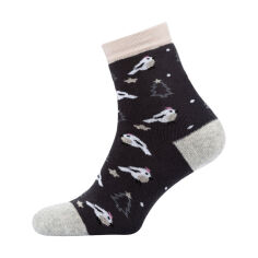 Акция на Шкарпетки жіночі Siela RT1212-075 високі, махрові, темно-сірі з птахами, розмір 36-39 от Eva