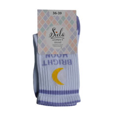 Акція на Шкарпетки жіночі Siela RT1322-078 Bright Moon, спортивні, біло-лілові, розмір 36-39 від Eva