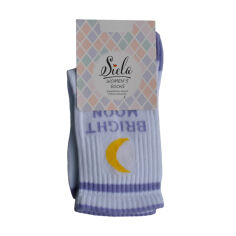Акція на Шкарпетки жіночі Siela RT1322-078 Bright Moon, спортивні, біло-лілові, розмір 39-42 від Eva