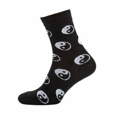 Акція на Шкарпетки чоловічі Modna Zona RT1311-127 Інь-янь, класичні, високі, чорні, розмір 43-46 від Eva