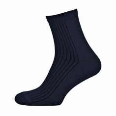 Акція на Шкарпетки чоловічі Modna Zona RT1311-062 середні, класичні, в рубчик, сині, розмір 43-46 від Eva