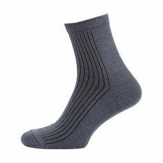 Акция на Шкарпетки чоловічі Modna Zona RT1311-062 середні, класичні, в рубчик, сірі, розмір 39-42 от Eva