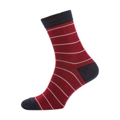 Акція на Шкарпетки чоловічі Modna Zona RT1311-121 полоски, високі, класичні, бордові, розмір 39-42 від Eva