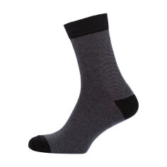 Акція на Шкарпетки чоловічі Modna Zona RT1311-002 смужки, високі, чорно-сірі, розмір 39-42 від Eva