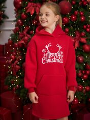 Акція на Дитяча тепла новорічна сукня для дівчинки Tair kids 886ПЛ 110 см Червона від Rozetka