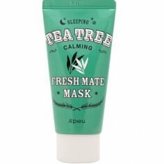 Акція на Маска для лица ночная Apieu Fresh Mate Tea Tree Calming Mask с маслом чайного дерева 50мл від MOYO