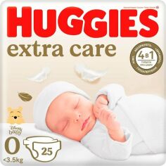 Акция на Подгузники Huggies Extra Care 0 3,5кг 25шт от MOYO