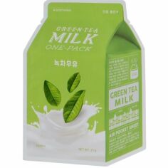 Акция на Тканевая маска для лица A'Pieu Green Tea Milk One-Pack 21г от MOYO