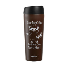 Акція на Термокружка 450 мл Coffee time Raccoon Ardesto AR2645DML коричневая від Podushka