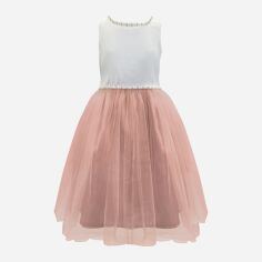 Акція на Підліткова літня святкова сукня для дівчинки Sasha 4336/19 146 см Біла з рожевим від Rozetka