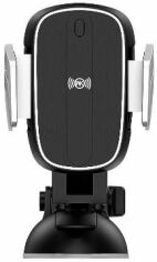 Акція на Wk Car and Desk Holder Wireless Charging Automatic 10W Black (WP-U87) від Y.UA