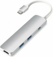 Акція на Satechi Adapter USB-C to HDMI+USB-C+2xUSB3.0 Silver (ST-CMAS) від Y.UA