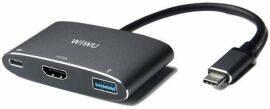 Акция на Wiwu Adapter C2H USB-C to USB-C+HDMI+USB3.0 Hub Grey от Y.UA
