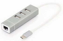 Акція на Digitus Adapter USB-C to 3xUSB+Ethernet (DA-70253) від Y.UA