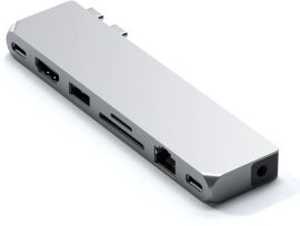 Акция на Satechi Adapter Max Dual USB-C to USB3.0+2xUSB-C+RJ45+HDMI+3.5mm+SD Silver (ST-UCPHMXS) от Y.UA