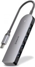 Акція на REAL-EL Adapter USB-C to 4xUSB CQ-415 Space Grey (EL123110001) від Y.UA