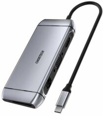Акція на Choetech Adapter 9-in-1 USB-C to USB-C+3xUSB+HDMI+SD+RJ45+VGA Gray (HUB-M15) від Y.UA