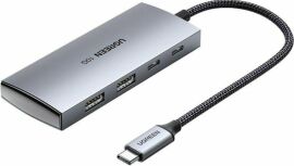 Акция на Ugreen Adapter CM480 USB-C to 2×USB3.2+2xUSB-C 10G Space Gray (30758) от Y.UA