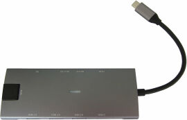 Акция на Dynamode USB-C to Hdmi 4K+Mini DisplayPort+ 3хUSB3.0+RJ45+USB-C Female+SD Grey от Stylus
