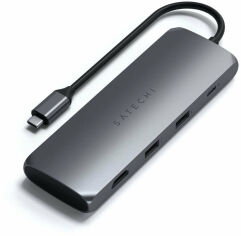 Акція на Satechi Adapter Aluminum USB-C to USB-C+2xUSB+HDMI+SSD карман Space Gray (ST-UCHSEM) від Stylus
