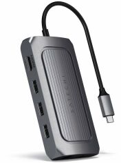 Акція на Satechi Adapter USB4 USB-C to USB-C+3xUSB+RJ45+SD+3.5mm+HDMI 8K Space Gray (ST-U4MA3M) від Stylus
