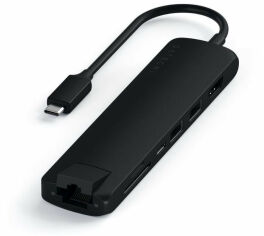 Акція на Satechi Adapter USB-C to 2xUSB3.0+HDMI+USB-C+RJ45+SD Black (ST-UCSMA3K) від Stylus