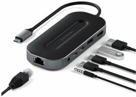 Акция на Satechi Adapter USB-4 MultiPort USB-C to 2xUSB-C+USB+HDMI+RJ45+3.5mm Space Gray (ST-U4MGEM) от Stylus