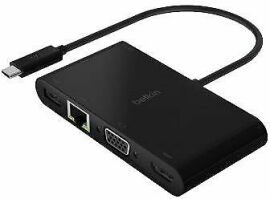 Акція на Belkin Adapter USB-C to HDMI+VGA+USB+RJ45 Black (AVC004BTBK) від Stylus
