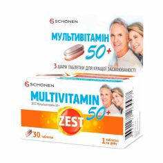 Акція на Дієтична добавка в таблетках Schonen Zest Мультивітамін 50+, 30 шт від Eva