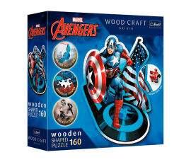 Акция на Пазл Trefl Wooden Shaped Капітан Америка (20194) от Будинок іграшок