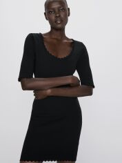 Акція на Плаття коротке літнє жіноче Zara XAZ239373RLDD S Чорне від Rozetka