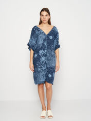 Акція на Сукня-сорочка міні літня жіноча H&M 0-2111 XL Темно-синя від Rozetka