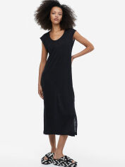 Акция на Сукня-футболка міді жіноча літня H&M A1210-1128782 XS Чорна от Rozetka