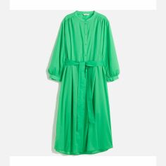 Акция на Сукня-сорочка міді осіння жіноча H&M A2510-1062645 S Зелена от Rozetka