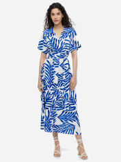 Акция на Сукня-сорочка міді літня жіноча H&M A2609-942075 S Біла з синім от Rozetka