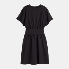 Акція на Сукня-футболка міні літня жіноча H&M А2111-1053024 XS Чорна від Rozetka