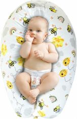 Акція на Подушка для вагітних і годування Sleepingg U-shape форми Силіконізоване поліефірне волокно з Ґудзиком бджілки 35х190 см від Rozetka