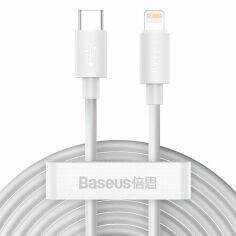 Акція на Baseus Cable USB-C to Lightning Simple Wisdom Pd 20W 1.5m White (TZCATLZJ-02) від Y.UA