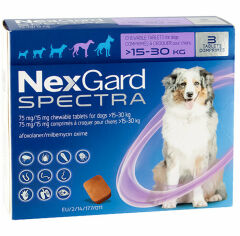 Акция на Таблетки от блох клещей и гельминтов NexGard Spectra 4 г для собак 15-30 кг 3 штуки упаковка цена за 1 таблетку от Stylus