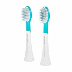 Акція на Змінні насадки для електричної зубної щітки Sencor Toothbrush Heads SOX 105 біло-блакитні, 2 шт від Eva