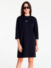 Акция на Платье-футболка миди летнее женское Nike Style Fleece 3Q Dress DV5248-010 S Black/Sail от Rozetka