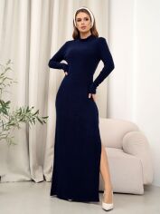Акция на Плаття довге зимове жіноче ISSA PLUS 14205 XL Темно-синє от Rozetka